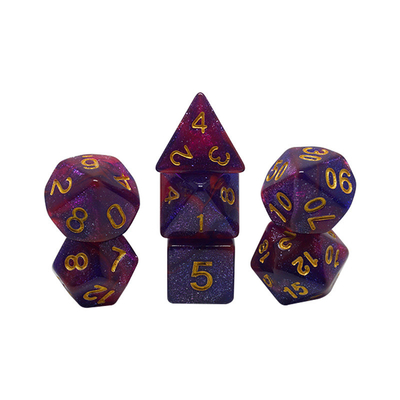 Merah, ungu dan hitam 3 -warna resin dadu suite naga dan dungeon dnd dadu