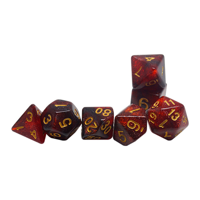 Merah, ungu dan hitam 3 -warna resin dadu suite naga dan dungeon dnd dadu