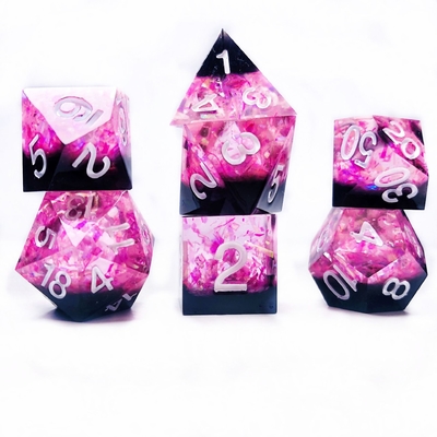 Jantung lautan berkilau warna resin alami desktop permainan dadu set