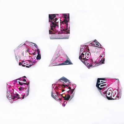 Jantung lautan berkilau warna resin alami desktop permainan dadu set