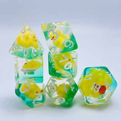 Duckling resin alami multi -noodle permainan meja dadu set dnd dadu
