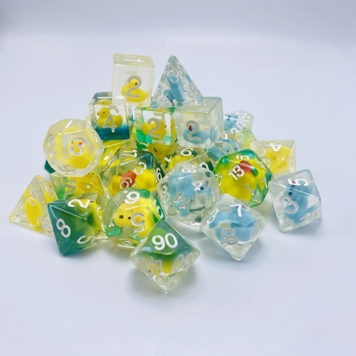 Duckling resin alami multi -noodle permainan meja dadu set dnd dadu