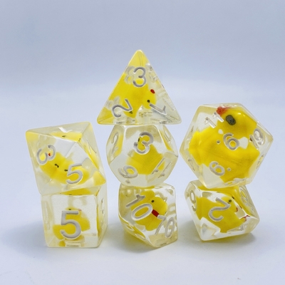 Duckling resin alami multi -noodle permainan meja dadu set dnd dadu