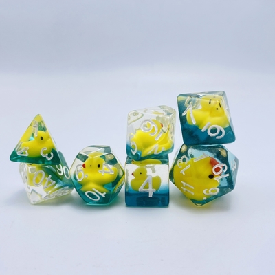 Duckling resin alami multi -noodle permainan meja dadu set dnd dadu