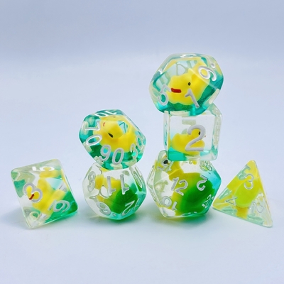 Duckling resin alami multi -noodle permainan meja dadu set dnd dadu