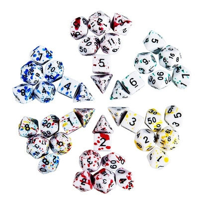 Graffiti Phantom warna resin permainan papan dadu set dnd dadu