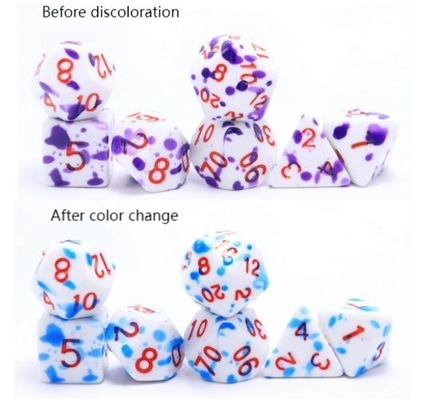 Perubahan suhu tinggi warna Graffiti Phantom warna resin permainan papan dadu set dnd dadu