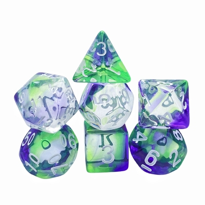 Berwarna kristal resin desktop game dadu set dnd dadu