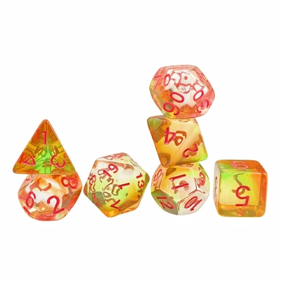 Berwarna kristal resin desktop game dadu set dnd dadu