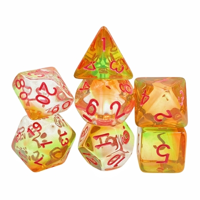 Berwarna kristal resin desktop game dadu set dnd dadu