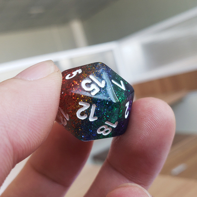 Shin Golden Powder Rainbow Resin Boarding Dice Set Naga dan Dungeon