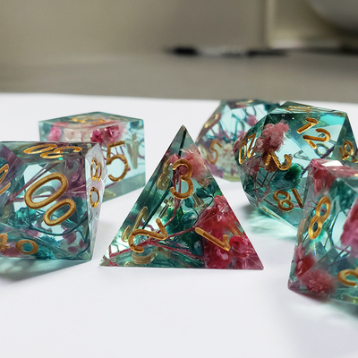 Bunga kering Resin Boarding Dice Set Naga dan Dungeon