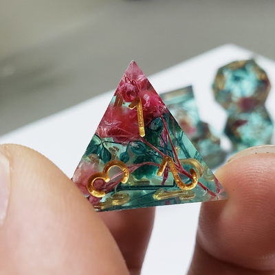 Bunga kering Resin Boarding Dice Set Naga dan Dungeon