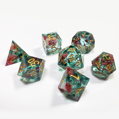 Bunga kering Resin Boarding Dice Set Naga dan Dungeon