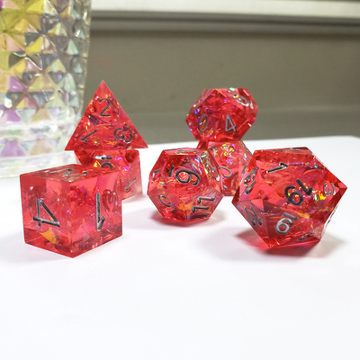 Phantom resin merah &amp; foil emas Resin Boarding Dice Set Naga dan Dungeon