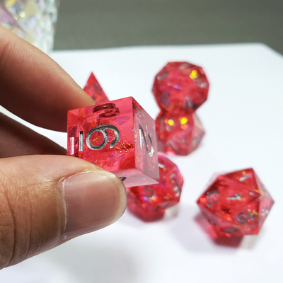 Phantom resin merah &amp; foil emas Resin Boarding Dice Set Naga dan Dungeon