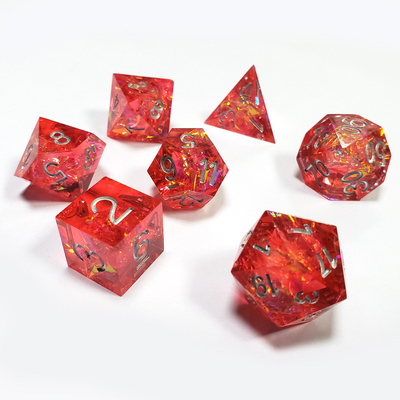 Phantom resin merah &amp; foil emas Resin Boarding Dice Set Naga dan Dungeon