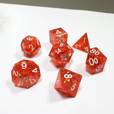 Pixel Pomegranate Red Crystal Resin Boarding Dice Set dan dadu