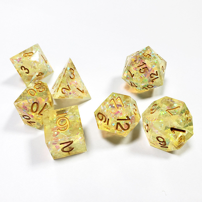 Yellow Crystal Color Band Resin Boarding Dice Set dan dadu