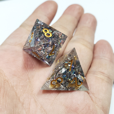 Band warna kristal transparan Resin Boarding Dice Set dan dadu