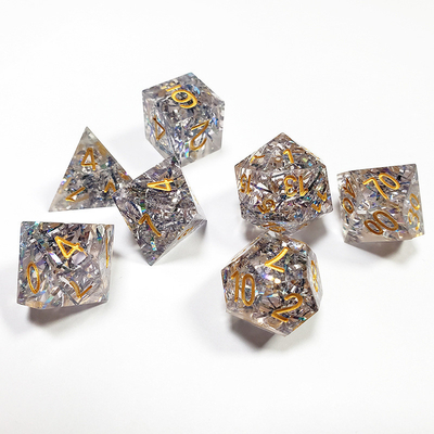 Band warna kristal transparan Resin Boarding Dice Set dan dadu