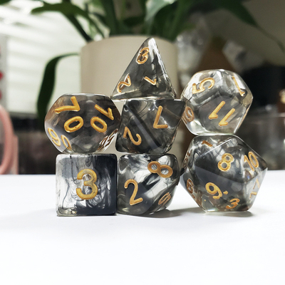 Black smoke crystal resin boarding dice set dan dice