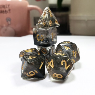 Black smoke crystal resin boarding dice set dan dice