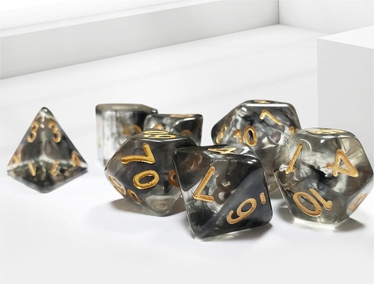 Black smoke crystal resin boarding dice set dan dice