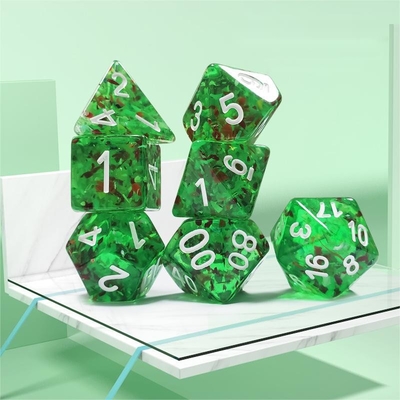 Sprite kristal hijau Resin Boarding Dice Set dan dadu