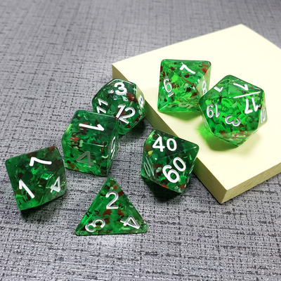 Sprite kristal hijau Resin Boarding Dice Set dan dadu