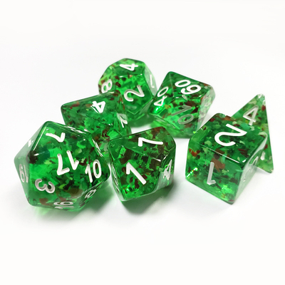 Sprite kristal hijau Resin Boarding Dice Set dan dadu