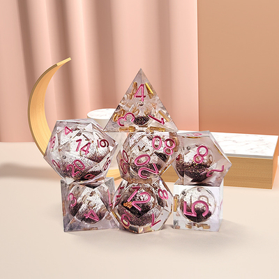 Brown Flowing Sand Resin Polyhedral Dice Resistant Chipping