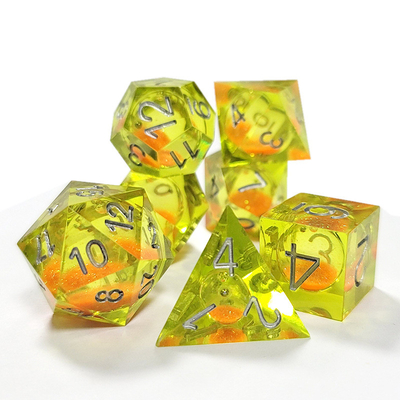 Oranyeus Beredar Pasir Kuning Kristal Resin Dnd Dice Sharp Edge Fantasy