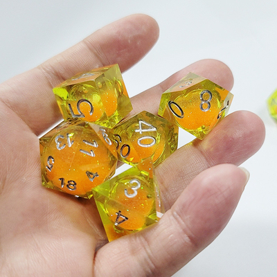 Oranyeus Beredar Pasir Kuning Kristal Resin Dnd Dice Sharp Edge Fantasy