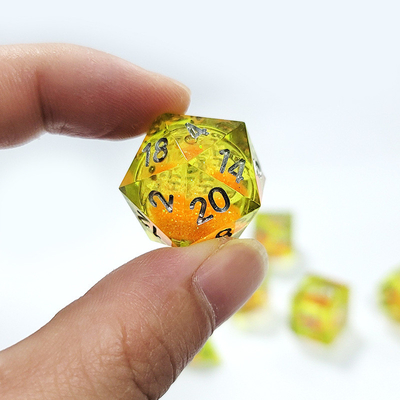 Oranyeus Beredar Pasir Kuning Kristal Resin Dnd Dice Sharp Edge Fantasy