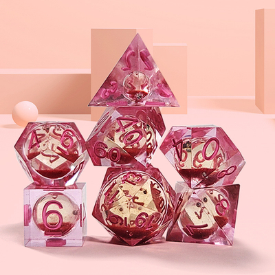 Beredar Sand Rouge Merah Kristal Resin Polyhedral Dice Untuk kegiatan keberuntungan