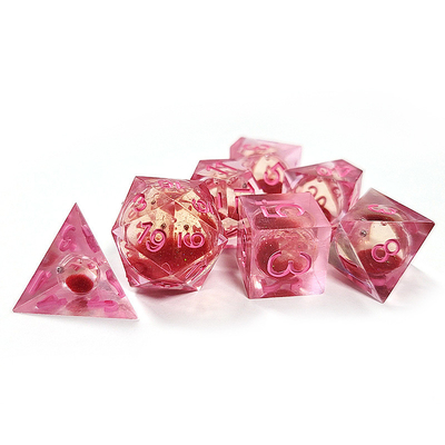 Beredar Sand Rouge Merah Kristal Resin Polyhedral Dice Untuk kegiatan keberuntungan