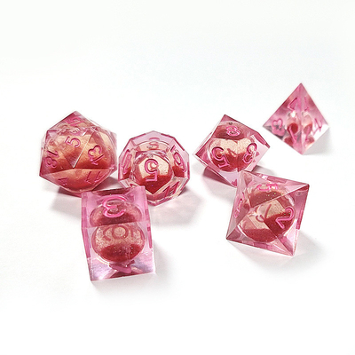 Beredar Sand Rouge Merah Kristal Resin Polyhedral Dice Untuk kegiatan keberuntungan