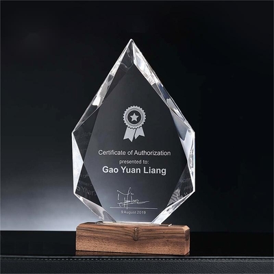 Trophy resin khusus dengan dasar kayu Trophy kristal pribadi
