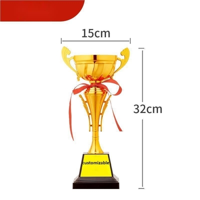 Customized Metal Trophy Cup 32cm Tinggi tahan air mata
