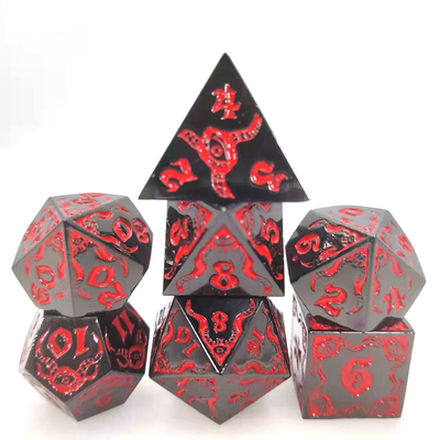 Devil's Eye permainan peran logam multifaceted dadu set TRPG COC DND