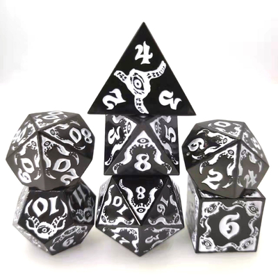 Devil's Eye permainan peran logam multifaceted dadu set TRPG COC DND