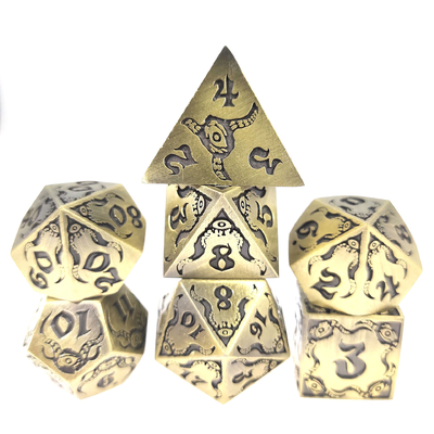 Devil's Eye permainan peran logam multifaceted dadu set TRPG COC DND