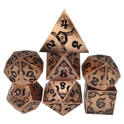 Devil's Eye permainan peran logam multifaceted dadu set TRPG COC DND
