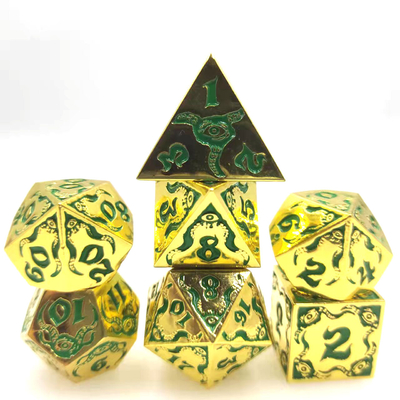 Devil's Eye permainan peran logam multifaceted dadu set TRPG COC DND