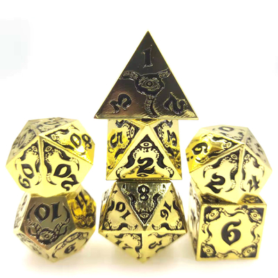 Devil's Eye permainan peran logam multifaceted dadu set TRPG COC DND