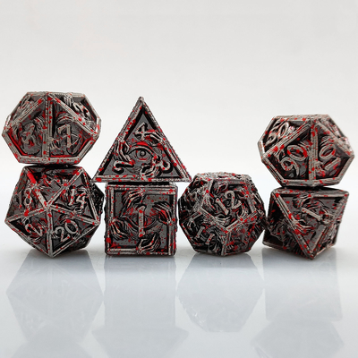 Luxury Metal Polyhedral Dice 8 Active Colors TRPG Dungeons And Dragons Dnd Metal Dice Set