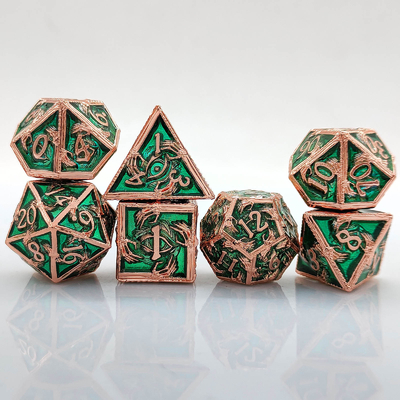 Luxury Metal Polyhedral Dice 8 Active Colors TRPG Dungeons And Dragons Dnd Metal Dice Set