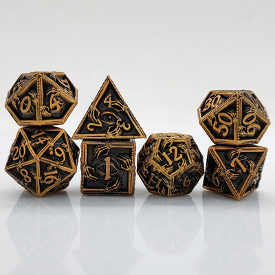Luxury Metal Polyhedral Dice 8 Active Colors TRPG Dungeons And Dragons Dnd Metal Dice Set