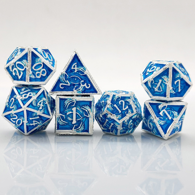 Luxury Metal Polyhedral Dice 8 Active Colors TRPG Dungeons And Dragons Dnd Metal Dice Set
